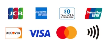 VISA・MASTER・DINERS・JCB・AME・Discover・銀聯（UnionPay）